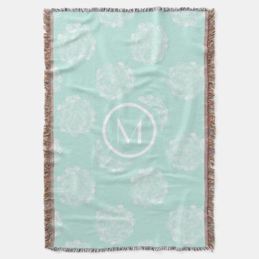 Monogram | Plant geluk | Pastel Succulent Patt Deken (Voorkant Verticaal)