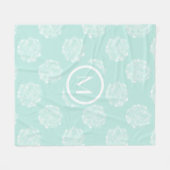 Monogram | Plant geluk | Pastel Succulent Patt Fleece Deken (Voorkant (Horizontaal))