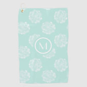 Monogram | Plant geluk | Pastel Succulent Patt Golfhanddoek (Voorkant)