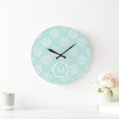 Monogram | Plant geluk | Pastel Succulent Patt Grote Klok (Huis)