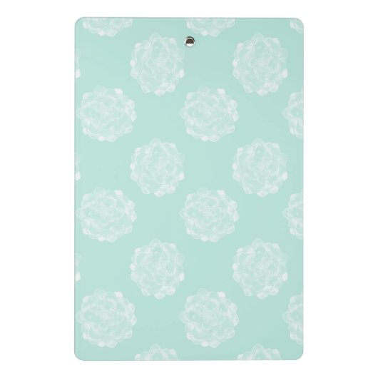 Monogram | Plant geluk | Pastel Succulent Patt Mini Klembord (Achterkant)