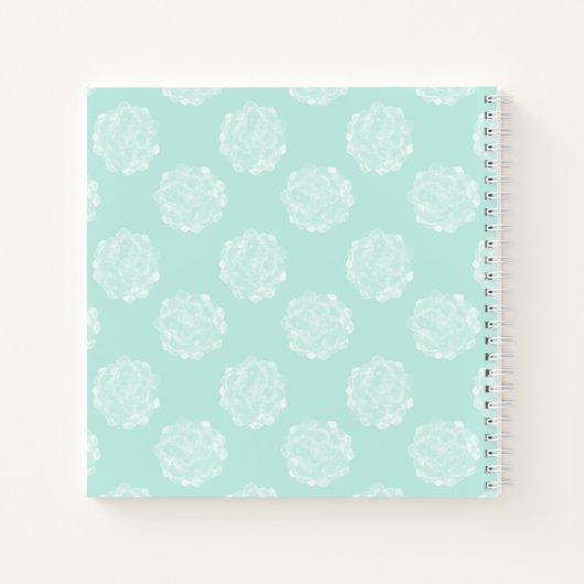 Monogram | Plant geluk | Pastel Succulent Patt Notitieboek (Achterkant)