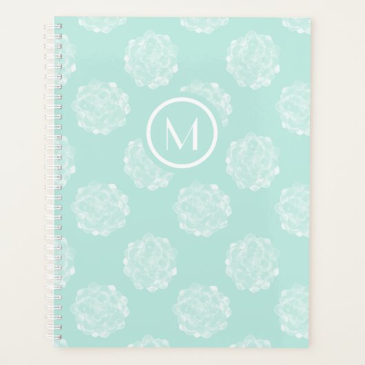 Monogram | Plant geluk | Pastel Succulent Patt Planner (Voorkant)
