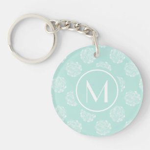 Monogram Plant geluk Pastel Succulent Patt Sleutelhanger