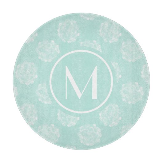 Monogram | Plant geluk | Pastel Succulent Patt Snijplank (Voorkant)