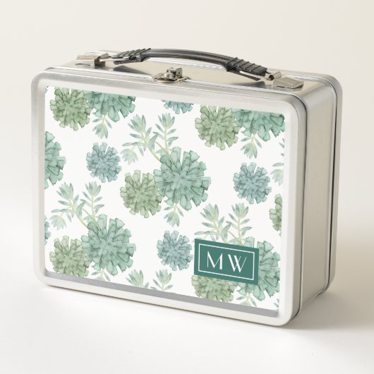 Monogram | Plant geluk | Succulent Patroon (Voorkant)