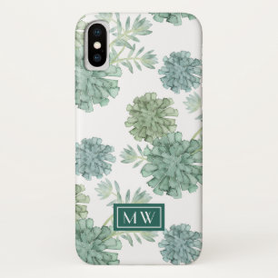 Monogram   Plant geluk   Succulent Patroon Case-Mate iPhone Case