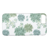 Monogram | Plant geluk | Succulent Patroon Case-Mate iPhone Case (Achterkant (Horizontaal))