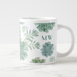 Monogram   Plant geluk   Succulent Patroon Grote Koffiekop