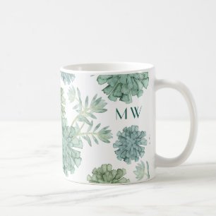 Monogram   Plant geluk   Succulent Patroon Koffiemok