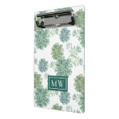 Monogram | Plant geluk | Succulent Patroon Mini Klembord (Angled2)