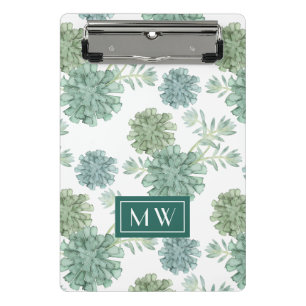 Monogram   Plant geluk   Succulent Patroon Mini Klembord