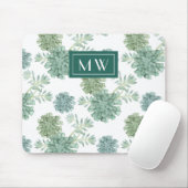 Monogram | Plant geluk | Succulent Patroon Muismat (Met muis)