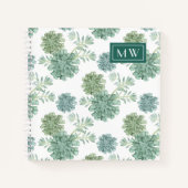 Monogram | Plant geluk | Succulent Patroon Notitieboek (Voorkant)