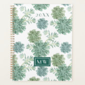 Monogram | Plant geluk | Succulent Patroon Planner (Voorkant)