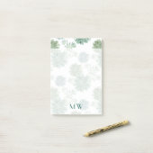 Monogram | Plant geluk | Succulent Patroon Post-it® Notes (Op bureau)