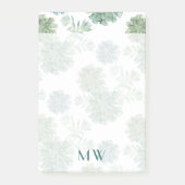 Monogram | Plant geluk | Succulent Patroon Post-it® Notes (Voorkant)