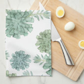 Monogram | Plant geluk | Succulent Patroon Theedoek (Quarter Fold)