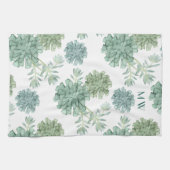 Monogram | Plant geluk | Succulent Patroon Theedoek (Horizontaal)