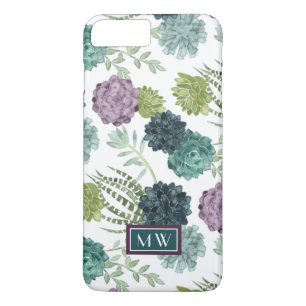 Monogram Plant Happiness Collection Succulent Pa iPhone 8/7 Plus Hoesje