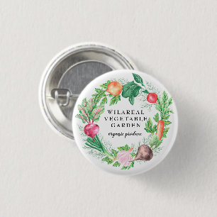 monogram plantaardig tuinbouwkundig boerderij ronde button 3,2 cm