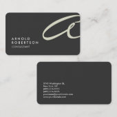 Monogram platte grijze beige Visitekaartje aanpass (Voorkant / Achterkant)