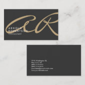 Monogram platte grijze beige Visitekaartje aanpass (Voorkant / Achterkant)