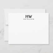 Monogram platte noot Kaart Notitiekaartje (Voorkant)