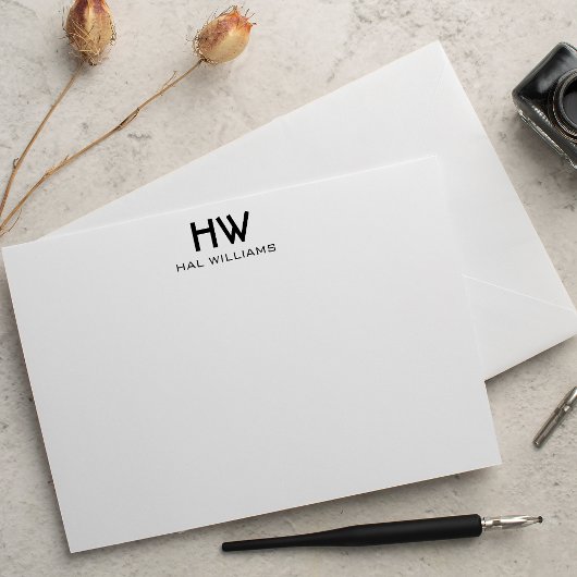 Monogram platte noot Kaart Notitiekaartje