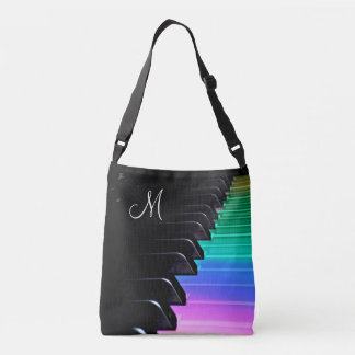 Monogram Play Piano Rainbow Music Canvas tas
