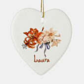 Monogram Pledge of Love Tiger Lily Bouquet Keramisch Ornament (Rechts)
