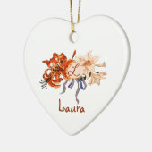 Monogram Pledge of Love Tiger Lily Bouquet Keramisch Ornament (Links)
