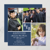 Monogram Plein - Foto Afstudeeruitnodiging Aankondiging (Voorkant / Achterkant)