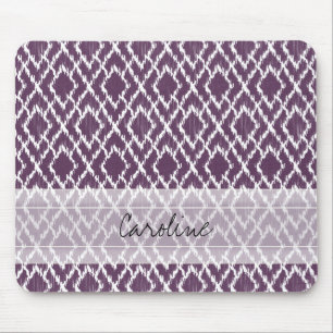 Monogram Plum Paars Tribal Ikat Diamond Pattern Muismat