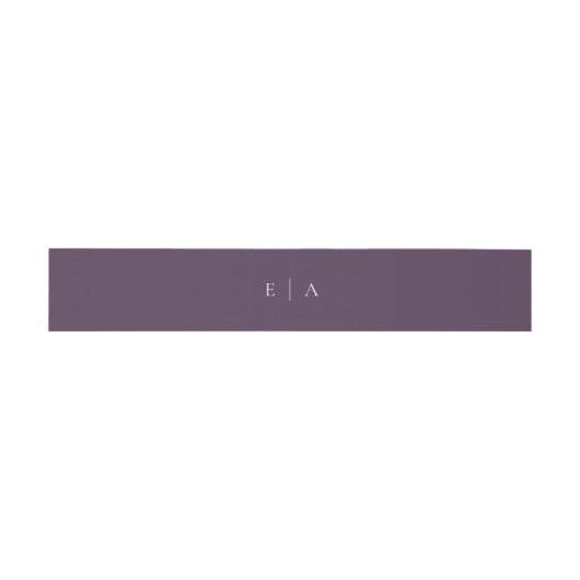 Monogram Plum Paarse Boho Wedding Modern Uitnodigingen Wikkel (Vlak)