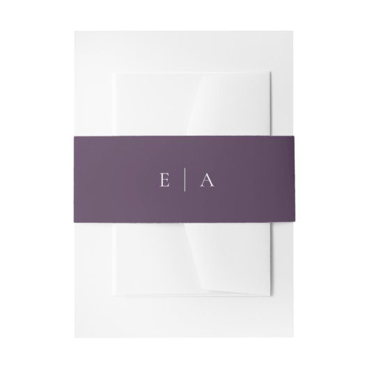 Monogram Plum Paarse Boho Wedding Modern Uitnodigingen Wikkel (Voorkant Voorbeeld)