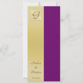 Monogram Plum Paarse Wedding Program Uitnodiging (Voorkant)