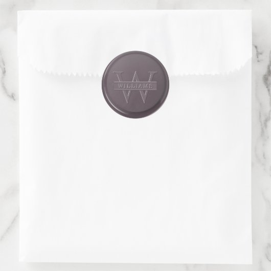 Monogram Plum Wax Seal Sticker (Tas)