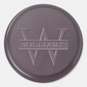 Monogram Plum Wax Seal Sticker (Voorkant)