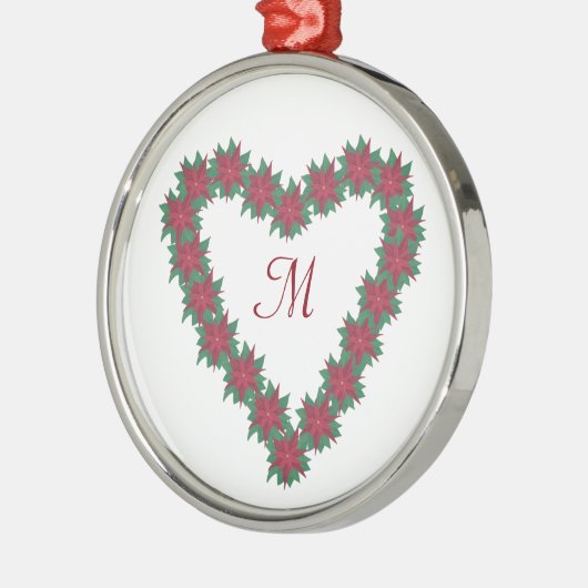 Monogram Poinsettia Kerst-versieringen Metalen Ornament (Links)