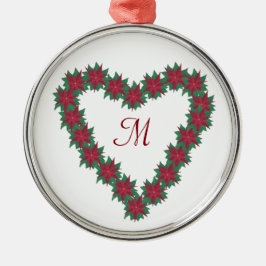 Monogram Poinsettia Kerst-versieringen Metalen Ornament
