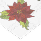 Monogram Poinsettias op White Holiday Tablecloth Tafelkleed (Gekanteld)