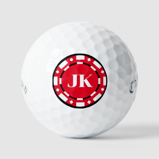 Monogram poker chip golf bal cadeau set (Voorkant)