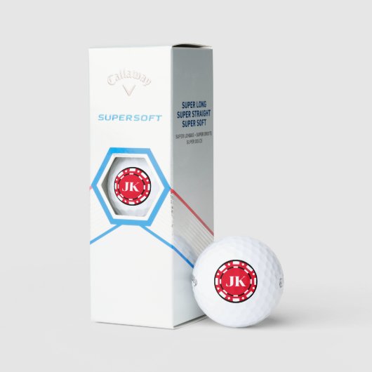 Monogram poker chip golf bal cadeau set (Verpakking)