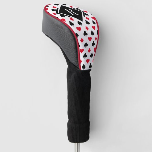 Monogram Poker Kaart Suit Pattern Golfheadcover (Schuin)