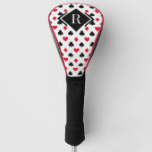 Monogram Poker Kaart Suit Pattern Golfheadcover (Voorkant)