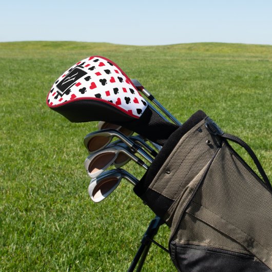 Monogram Poker Kaart Suit Pattern Golfheadcover (Insitu)