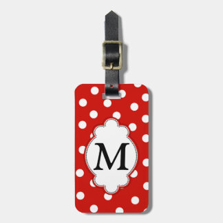 Monogram Polka Dot Bagagelabel