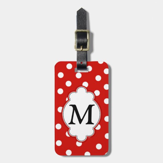 Monogram Polka Dot Bagagelabel (Voorkant verticaal)