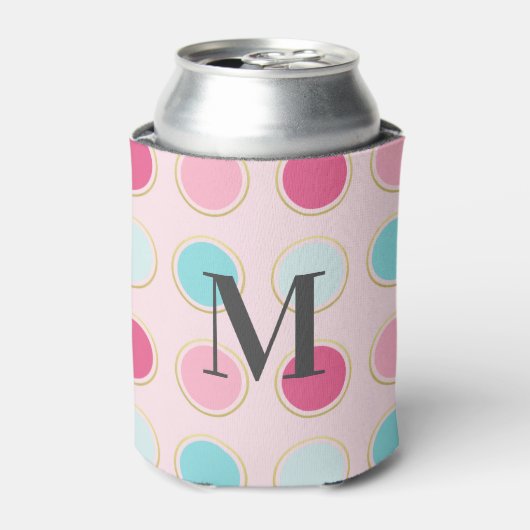 Monogram Polka Dot Blikjeskoeler (Blikje Voorkant)